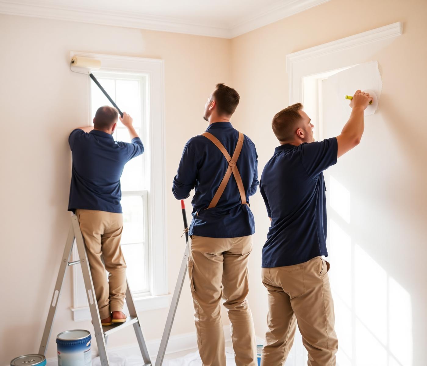 Beltran crew painting a home interior in San Antonio
